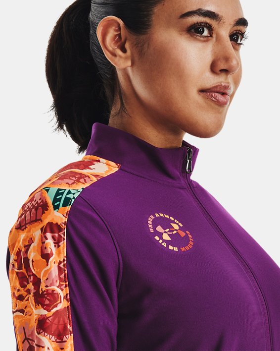 Women's UA Challenger Day Of The Dead Track Jacket, Purple, pdpMainDesktop image number 3